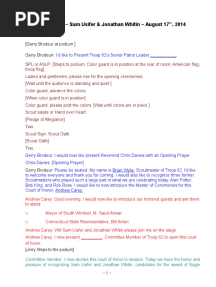 Eagle Ceremony Script