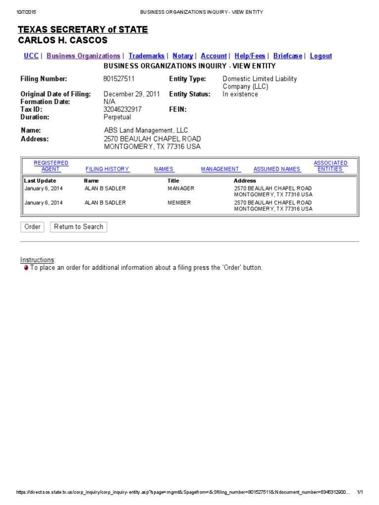 Order Form for Filing Services | PDF