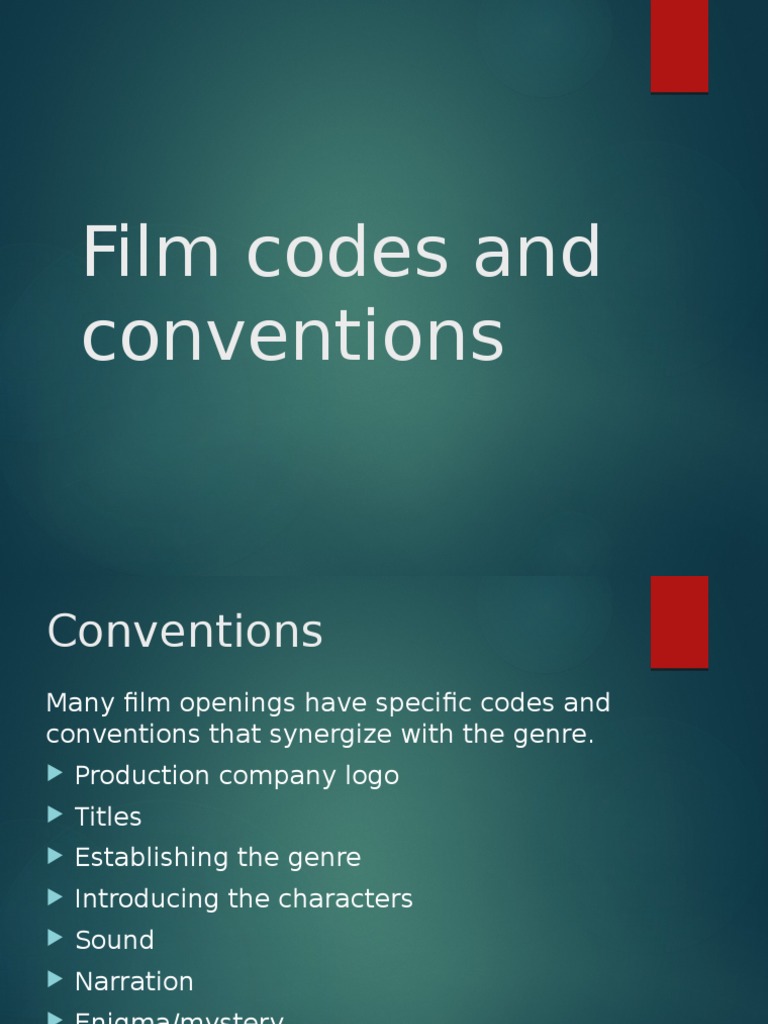 Film Conventions PDF Entertainment Leisure