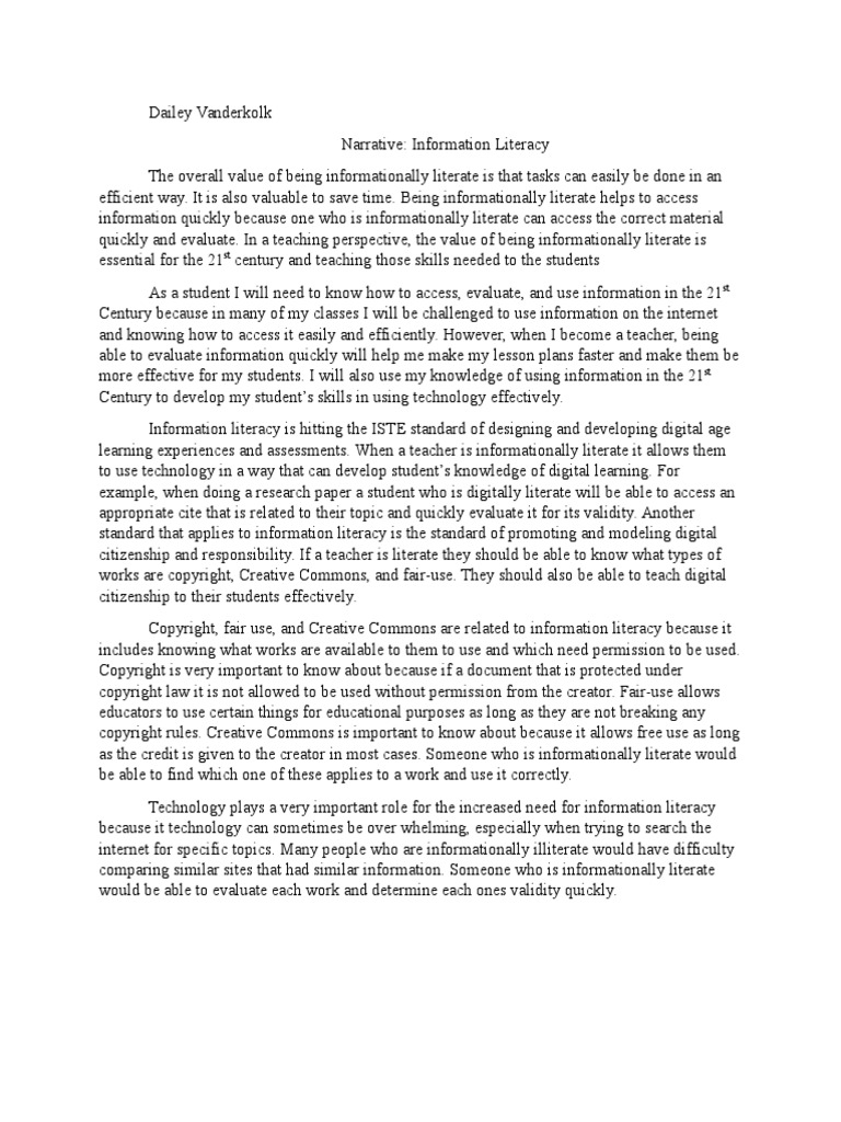 Essay about information literacy 100 words picture