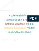 Manifesto Comparisons of PPP & PNM From 2010 Onward