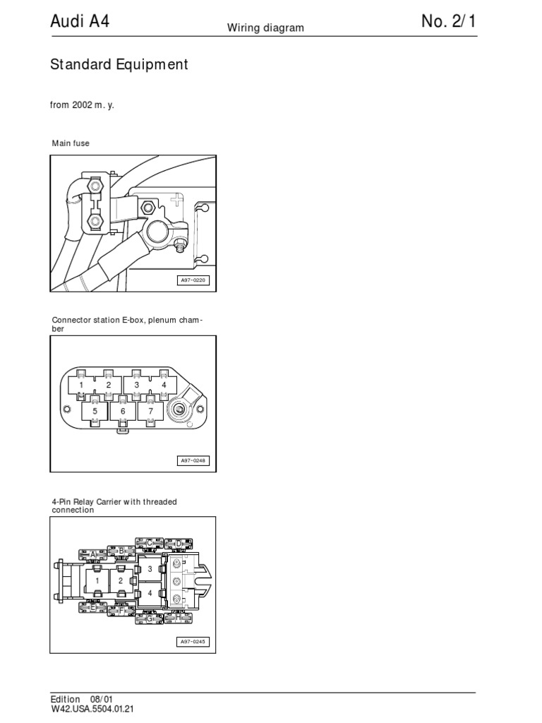 Audi A4 B6 Wiring Diagrams Standard Equipment | PDF | Headlamp