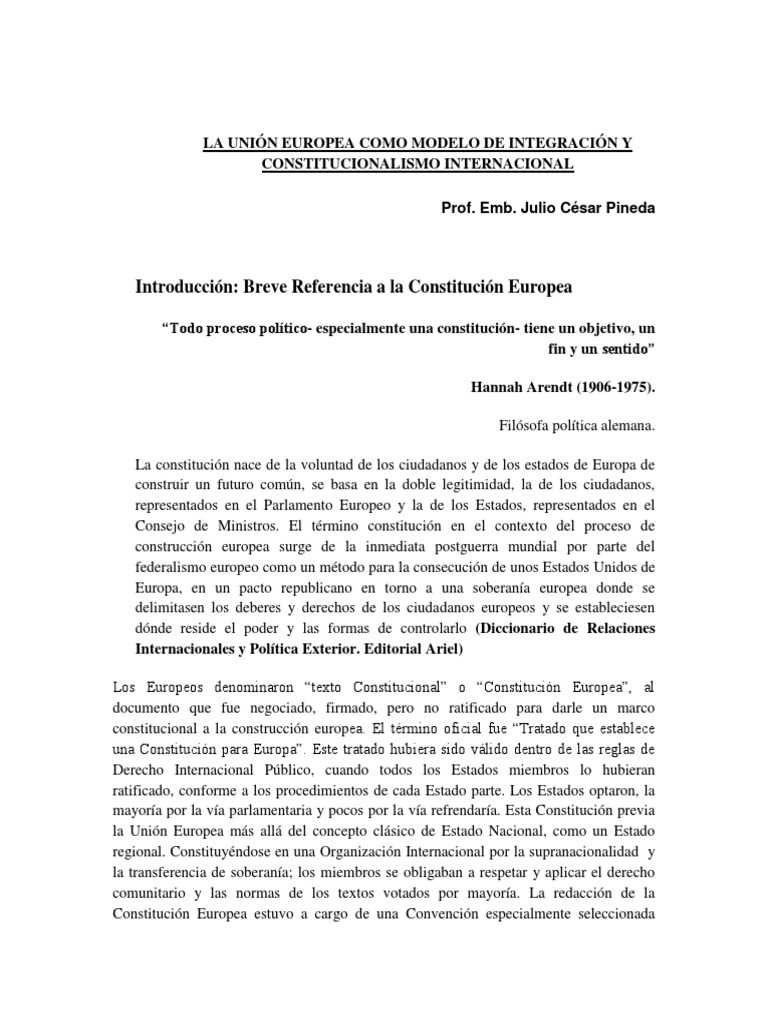 Constitución Europea y su Impacto en la UE | PDF | Unión Europea ...