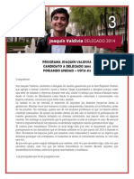 Programa Joaquín Valdivia - Candidato Delegado gen 2014 #3