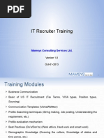 IT Recruiter Training: Mamsys Consulting Services LTD