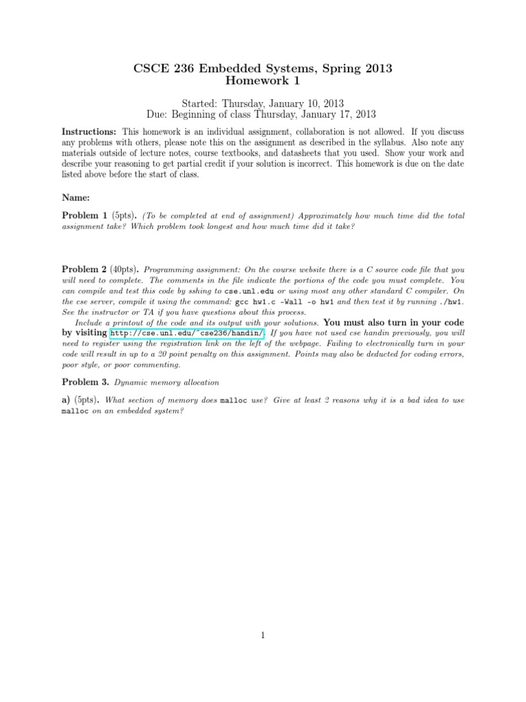 Hw 1 Pdf Software Development Computer Programming