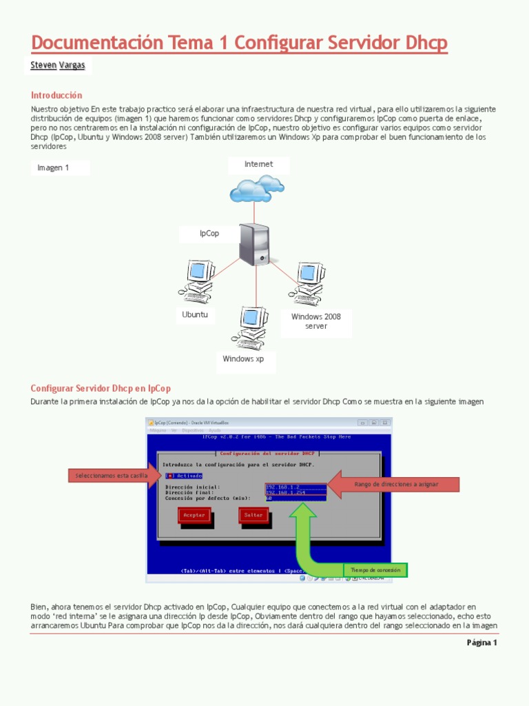 Configuración de Servidores DHCP en Red | PDF | Dirección IP | Servidor ...