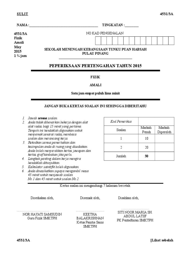 Amali Fizik K3 2015 Pdf