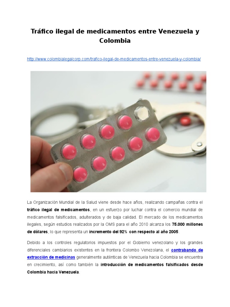 Tráfico Ilegal de Medicamentos Entre Venezuela y Colombia PDF