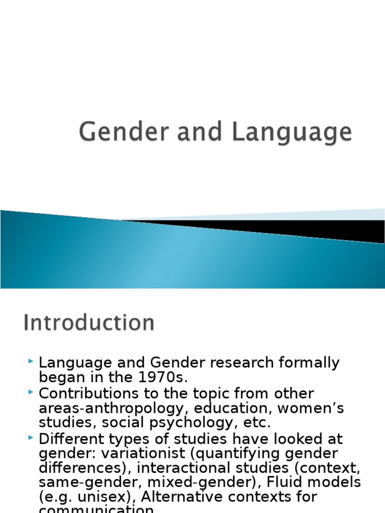 Language and Gender Research Overview | PDF | Gender | Gender Studies