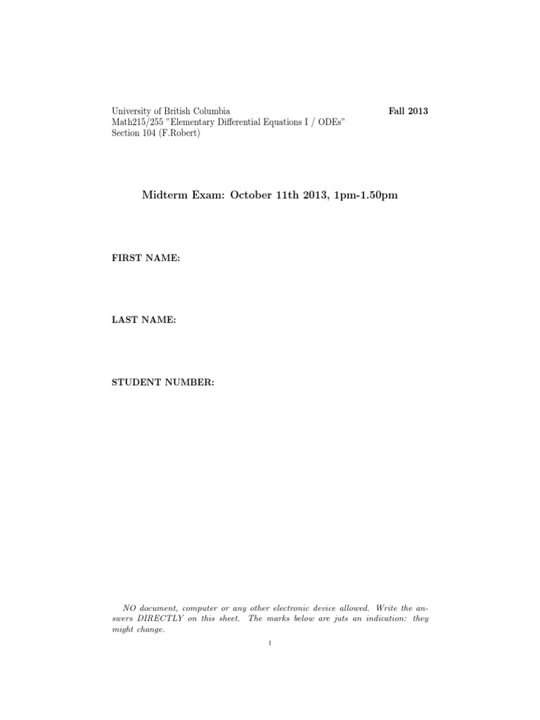 Midterm Exam: October 11th 2013, 1pm-1.50pm | PDF