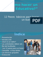 12 pasos para organizar un taller educativo