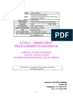 Level I - Observation Field Experience Handbook