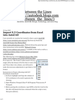 Import X, Y Coordinates From Excel Into AutoCAD