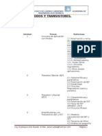 Diodos Y Transistores.: Unidad Temas Subtemas