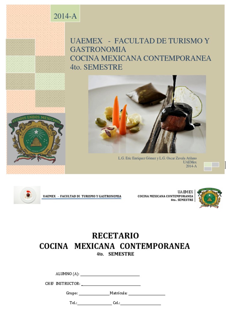 Recetario de Cocina Mexicana Contemporánea | PDF | Cocina ...