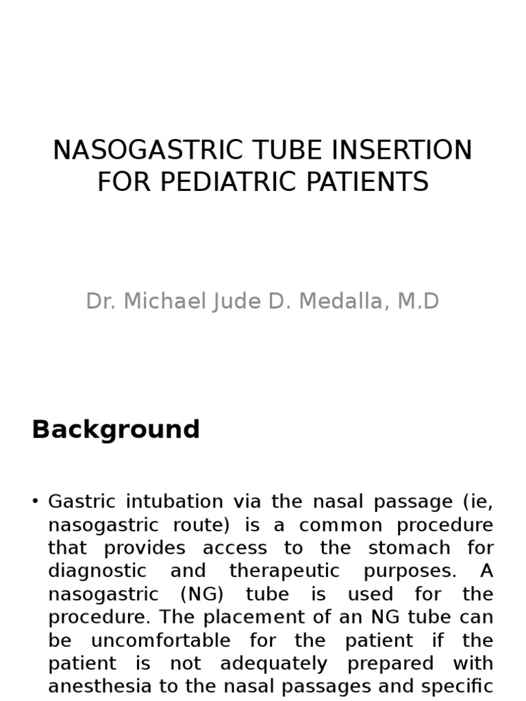 Nasogastric Tube Insertion | PDF | Clinical Medicine | Medical Treatments