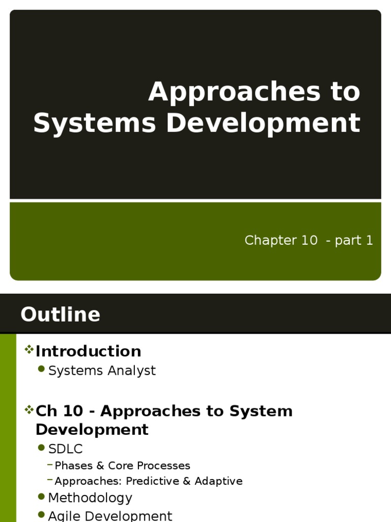Approaches To Systems Development: Chapter 10 - Part 1 | PDF | Software ...