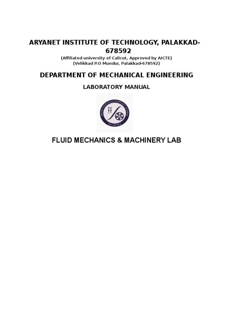 Fluid Lab Manual Pdf Pump Classical Mechanics