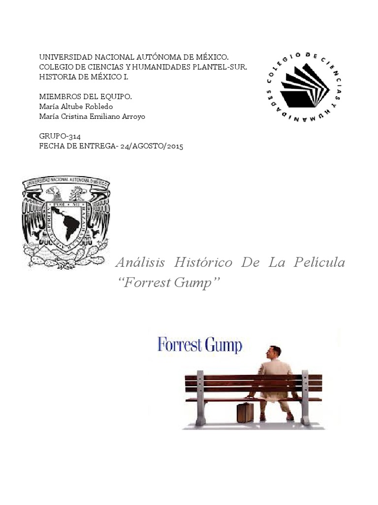 Análisis Histórico Forrest Gump Documentos de Google PDF El