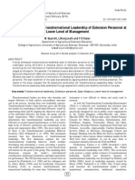 A Scale to Measure the Transformational Leadership of Extension Personnel at Lower Level of Management