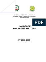 Handbook For Thesis Writers 2012-2015y
