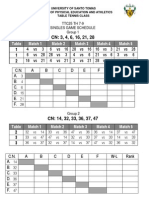 UST Table Tennis Singles Schedule