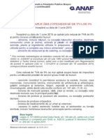 Cota Redusa de TVA Cu 1 Iunie 2015 PDF