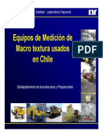 Chile. Equipos de Medición de Macrotextura Empleados en Chile
