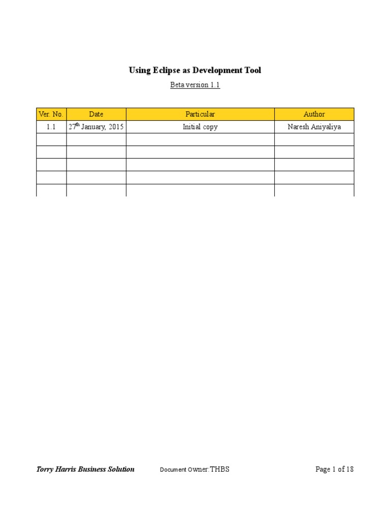 Using Eclipse As Development Tool Pdf Eclipse Software Version