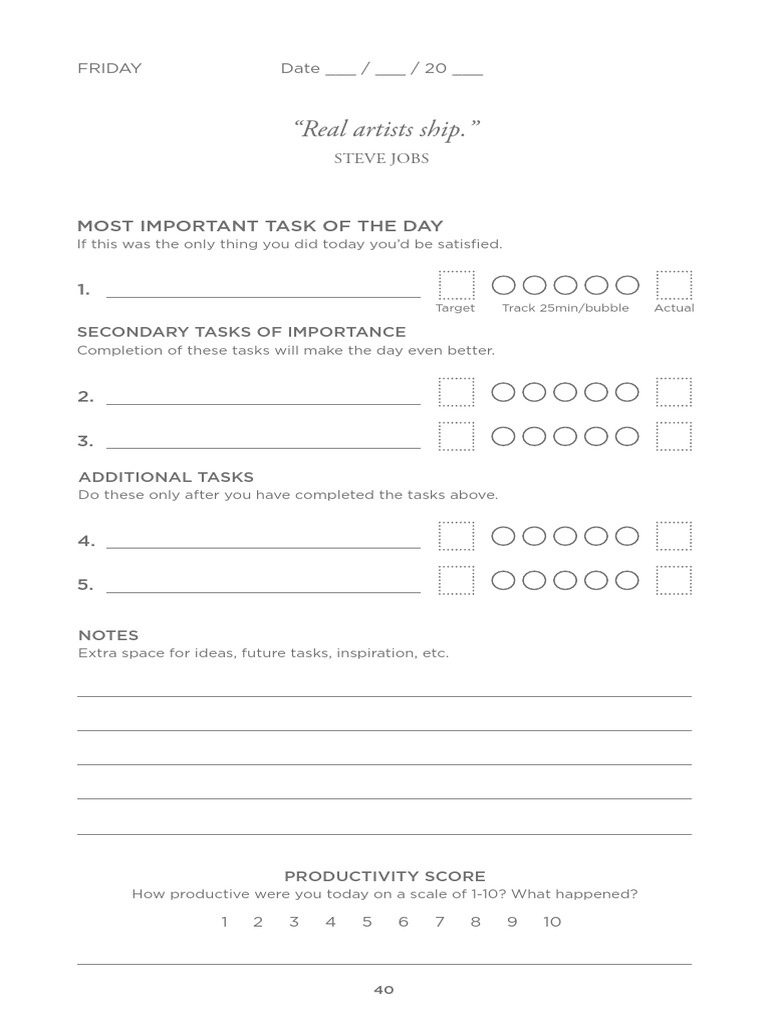 Daily Productivity Planner Template | PDF | Business