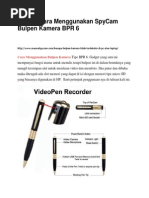 Download Manual Cara Menggunakan SpyCam Bulpen Kamera BPR 6pdf by Ferry Sirait SN284051878 doc pdf