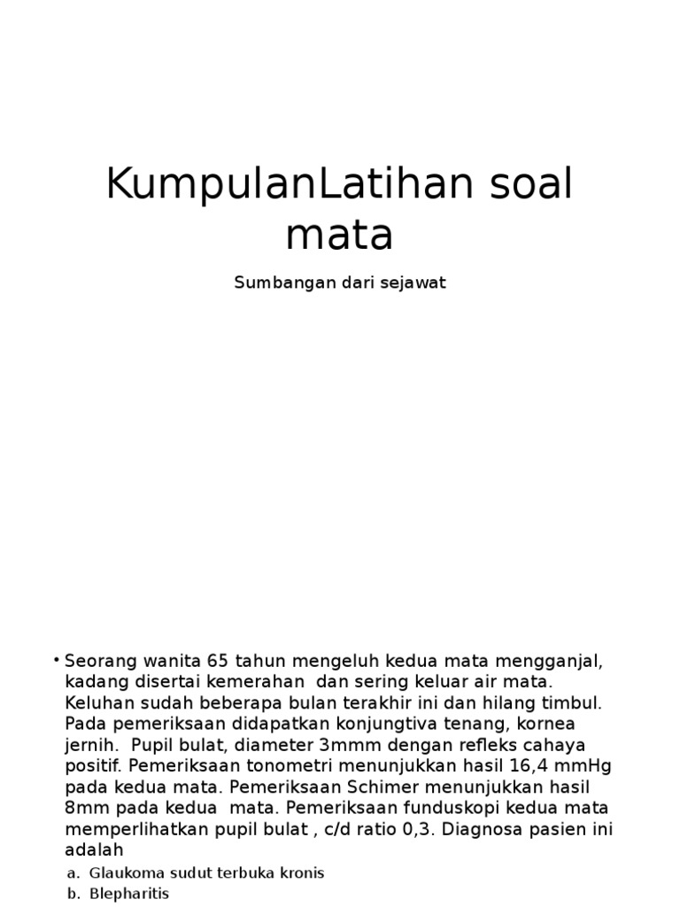 Latihan Soal Mata | PDF | Pengembangan Diri | Kesehatan Holistik