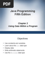 Java Programming Fifth Edition: Using Data Within A Program