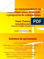 Tomás Timbane - A Arbitragem Institucionalizada em Moçambique