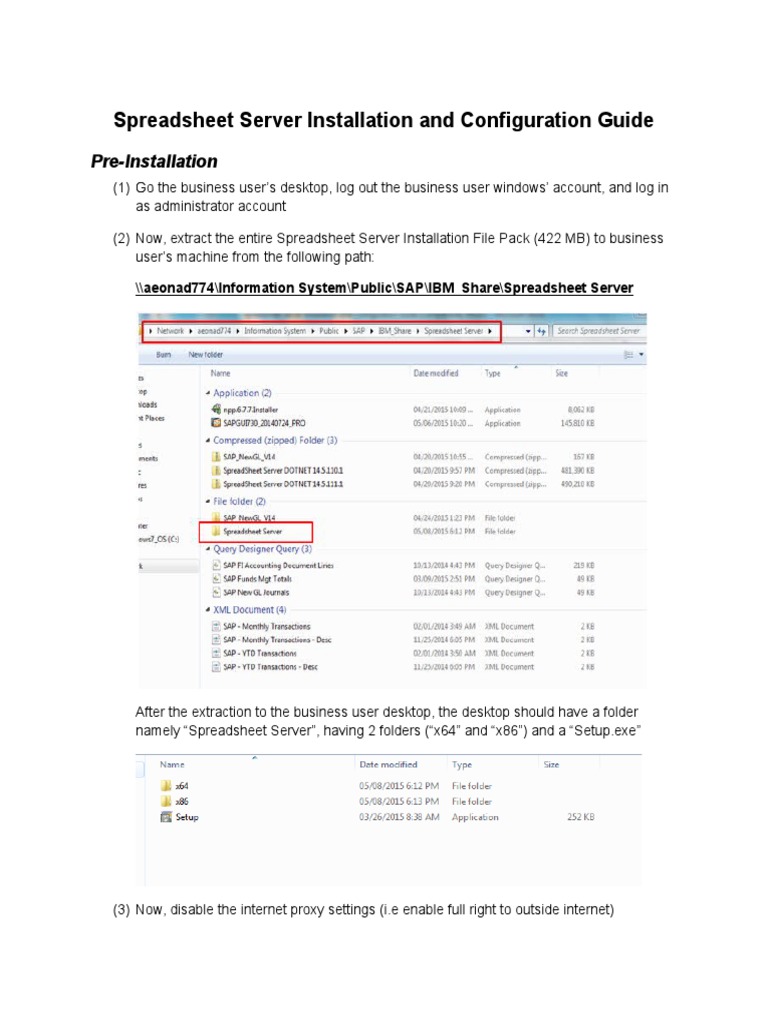 Spreadsheet Server Installation and Configuration Guide PDF Login
