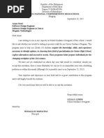 BFP Request Letter 