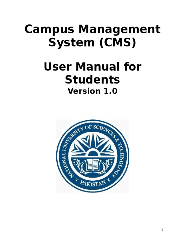CMS Student Manual v 1.0 User Information Technology