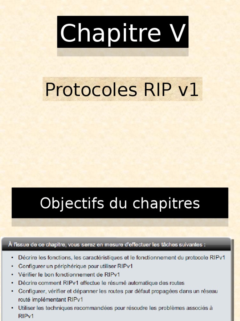 Chapitre V Protocole RIP v1 | PDF | Adresse IP | Routage