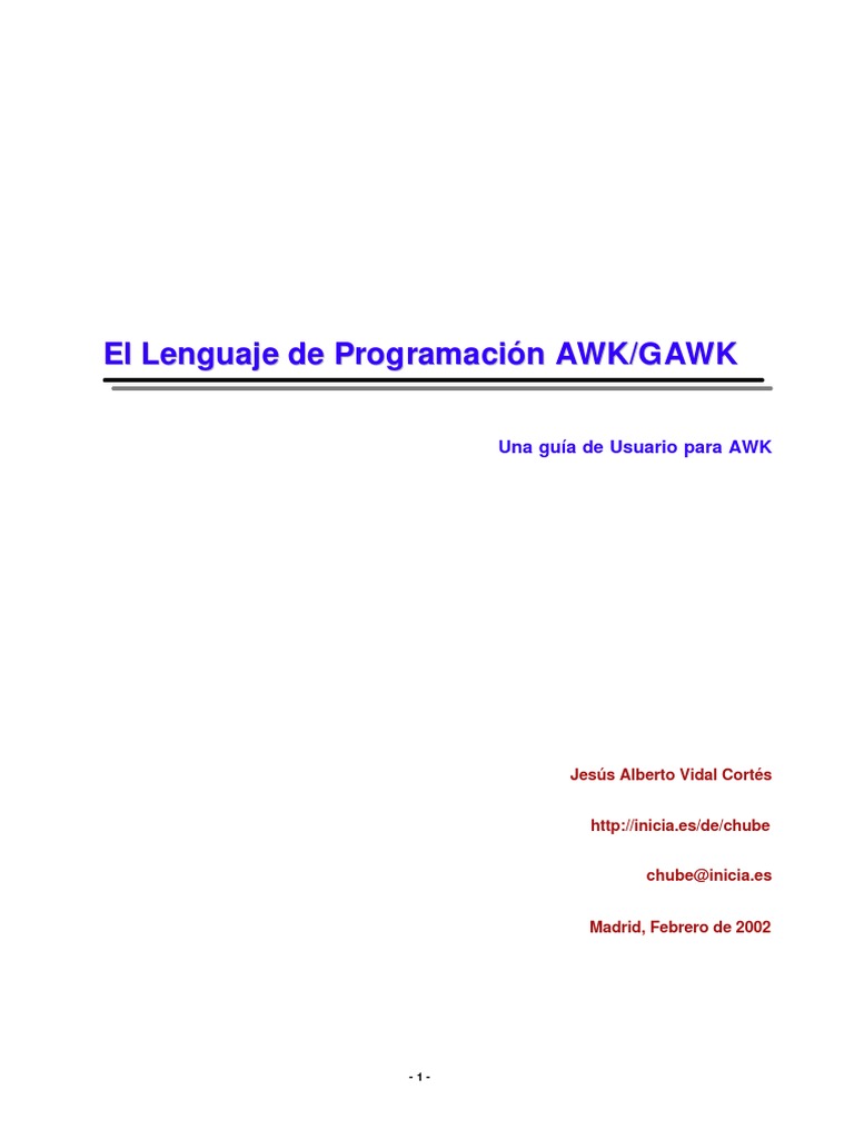 Manual Awk | PDF | Programa de computadora | Programación