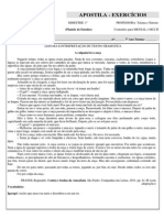 Apostila de Plantao Lingua Portuguesa 7º Ano - 1º Bimestre PDF