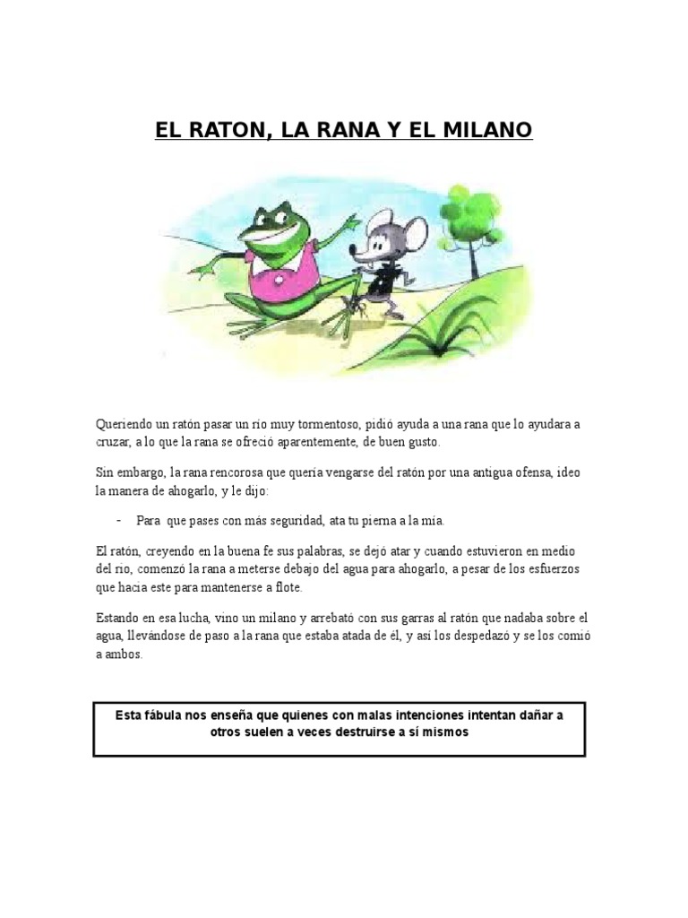 La fábula del ratón y la rana | PDF | Libros para adolescentes