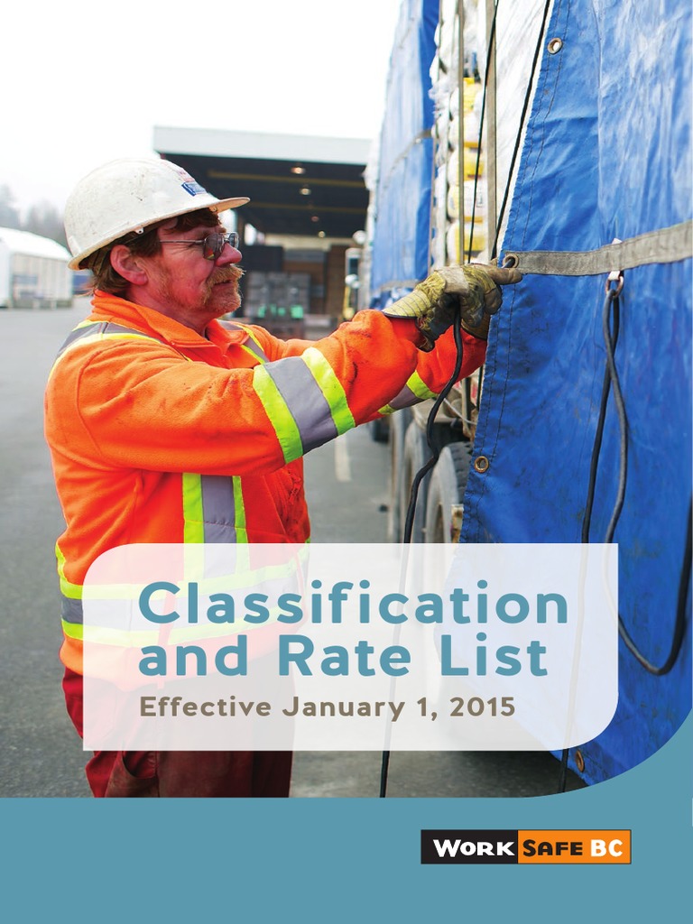 0 RateList2015 WorkSafe BC PDF | PDF | Employment | Insurance