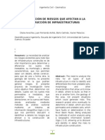 IDENTIFICACIÓN DE RIESGOS QUE AFECTAN A LA CONSTRUCCIÓN DE INFRAESTRUCTURAS