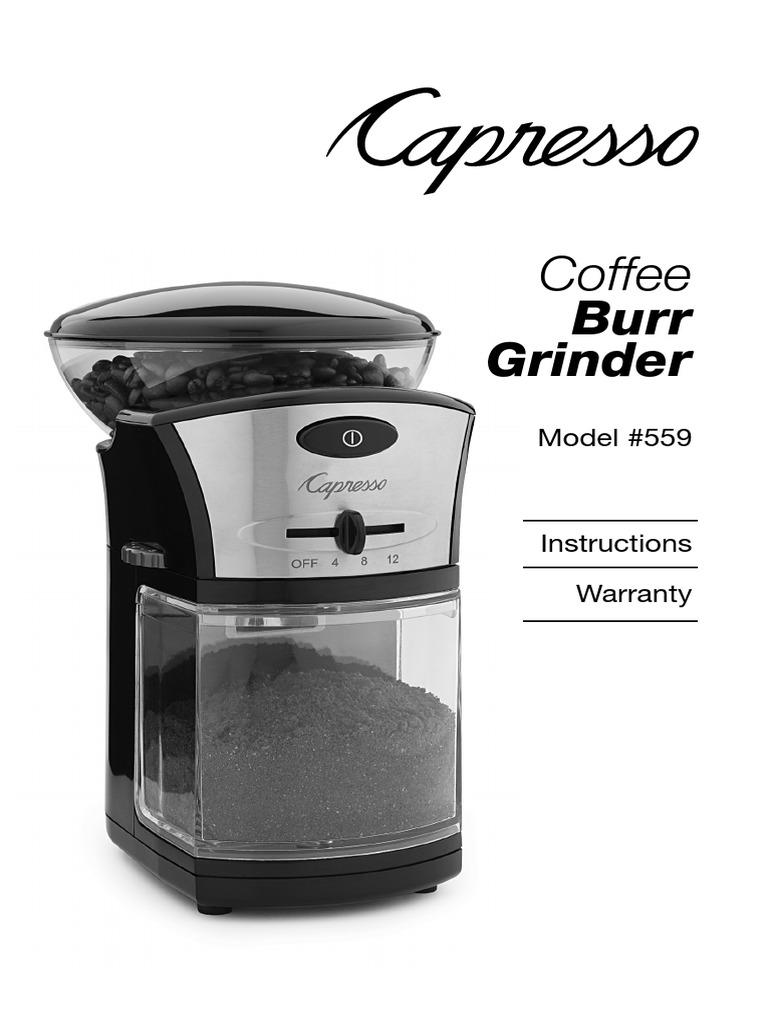 Capresso Coffee Burr Grinder 559 PDF Coffee Nature