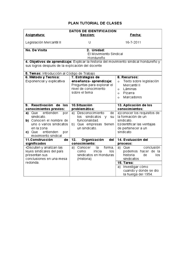 Plan Diario de Clase Demostrativa | PDF