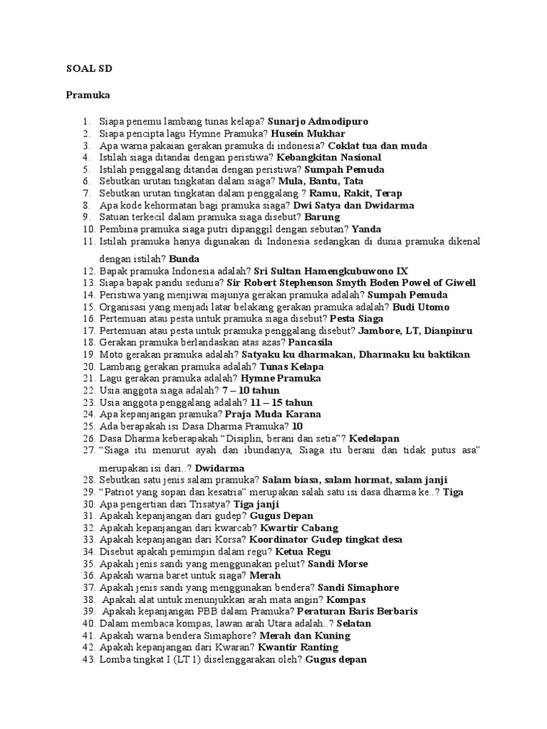 Soal Pramuka