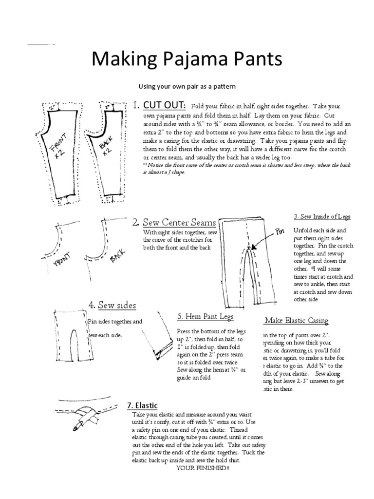 Making Pajama Pants Seam (Sewing) Sewing
