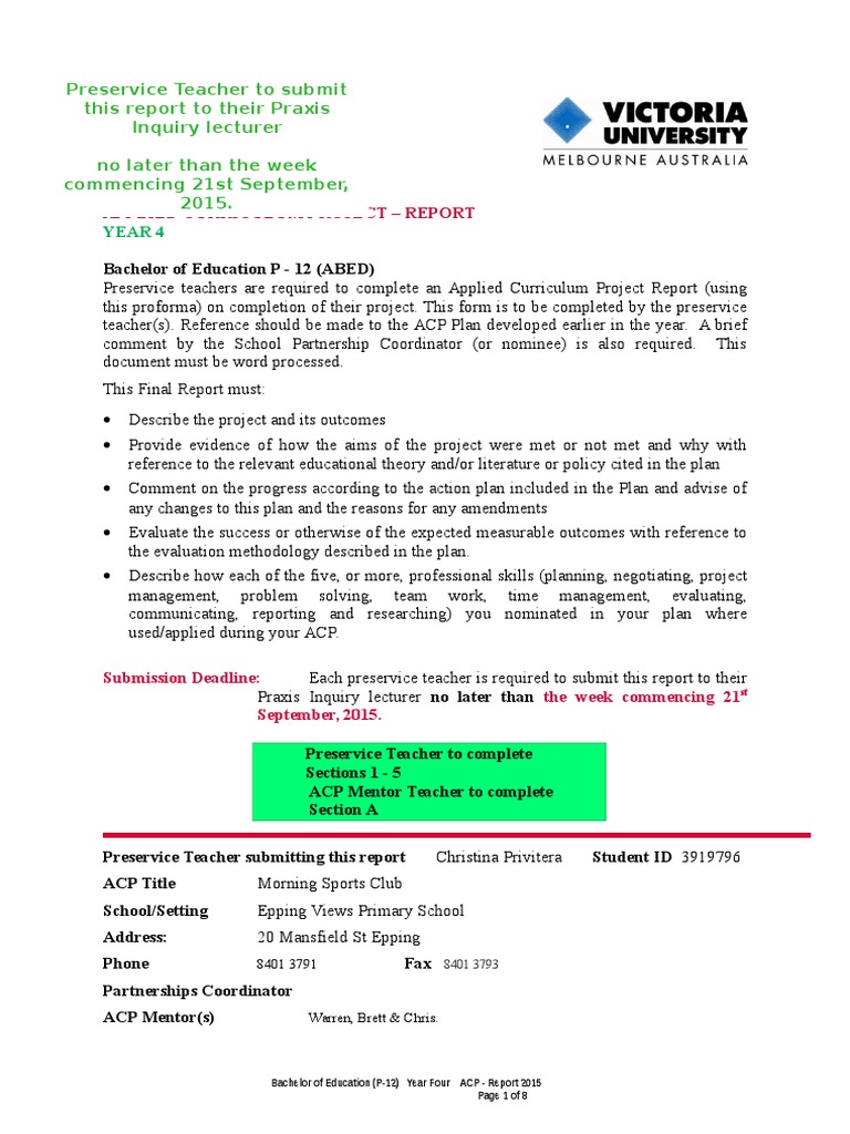 Abed Year 4 Acp - Report 2015 Print | PDF | Mentorship | Evaluation