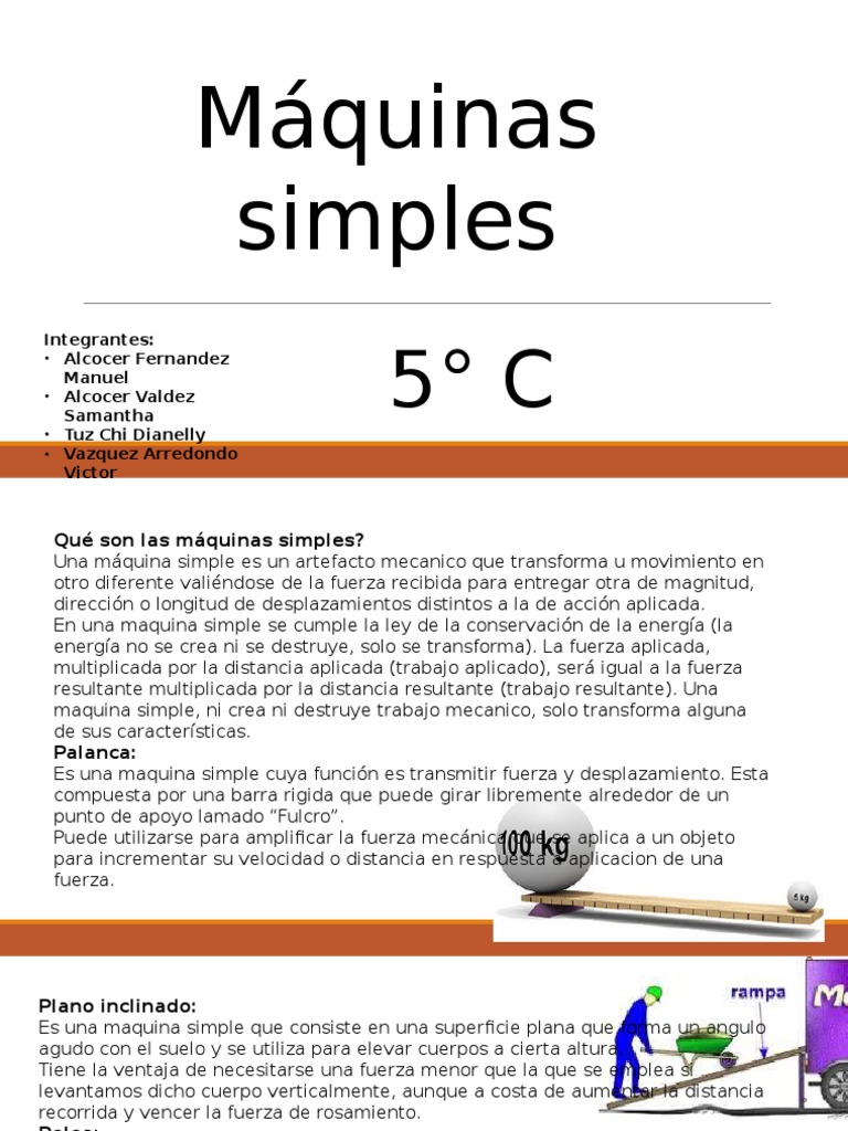 Maquinas Simples Pdf Palanca Tornillo